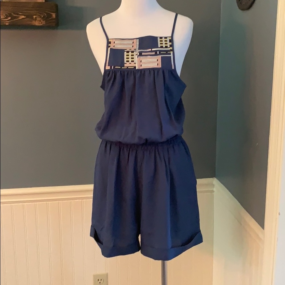 Piplette By Alice Ritter Akiko Blue Shorts Romper